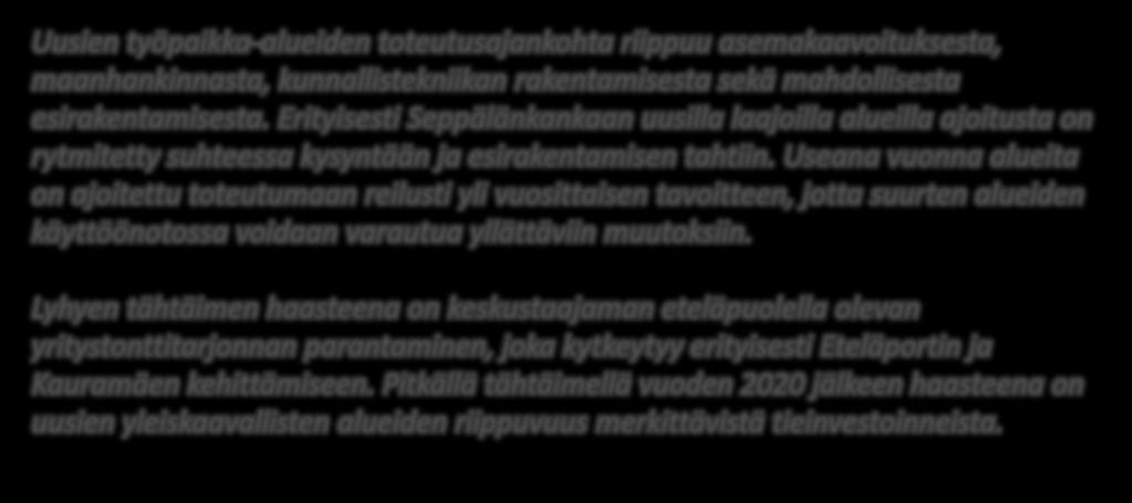 Useana vuonna alueita on ajoitettu toteutumaan reilusti yli vuosittaisen tavoitteen, jotta suurten alueiden käyttöönotossa voidaan varautua yllättäviin muutoksiin.