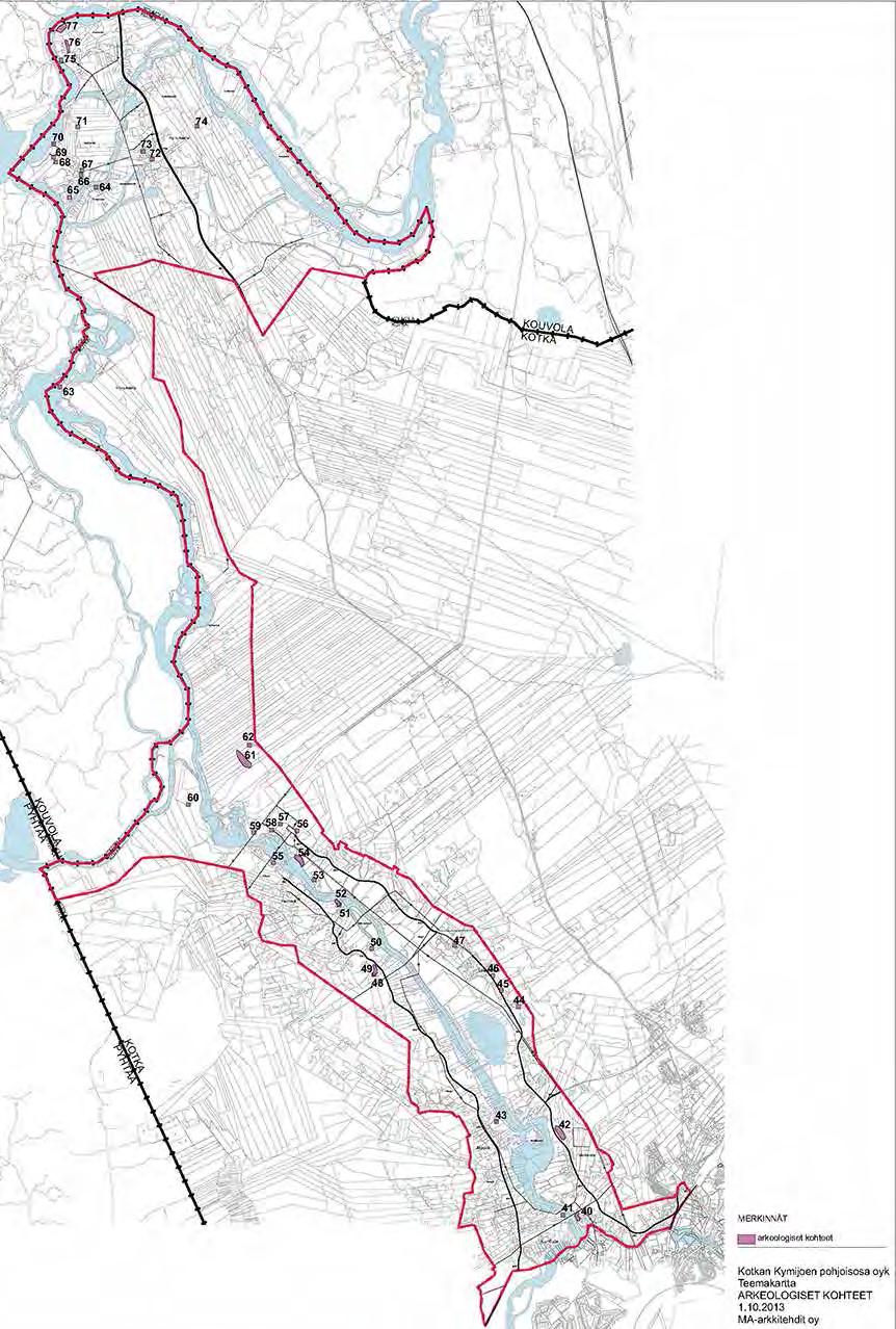 32 4.9 MUINAISMUISTOT MUINAISMUISTOT Kaava-alueella on merkittävä määrä muinaismuistoja. Teemakartassa on esitetty kohteiden sijainti ja kaavan kohteiden hakemistonumero.