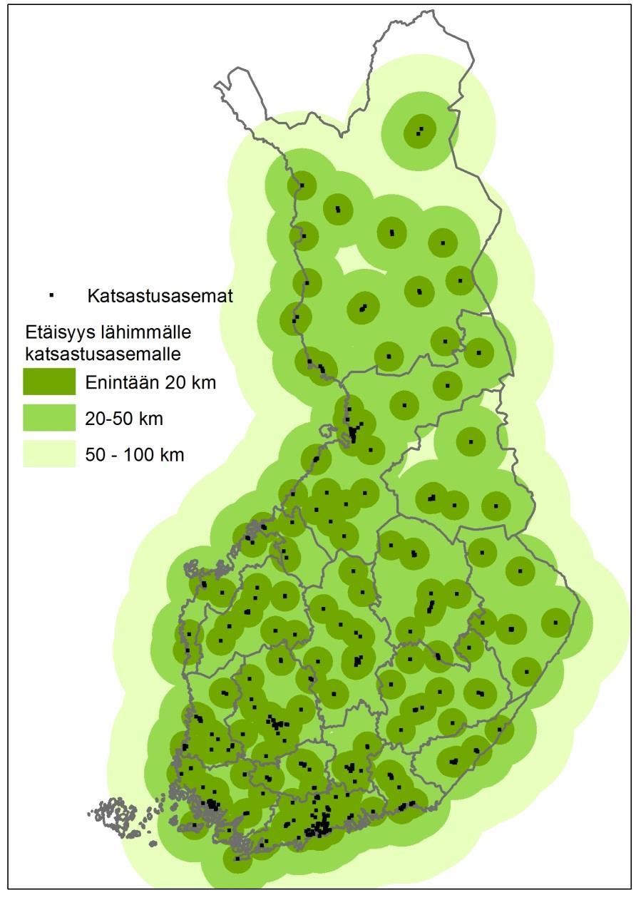 katsastusasemalle on noin 1500 suomalaisella, jotka asuvat Enontekiöllä, Inarissa ja Utsjoella. Taulukko 4.