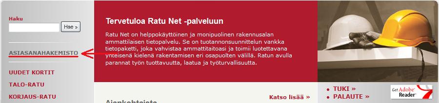 4 2) Standardien hakeminen kohdan asiasanahakemisto avulla: 2.