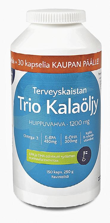 TRIO KALAÖLJY Monipuolinen kalaöljy sydämen, silmien ja aivojen toiminnan