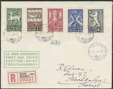 Finland, covers 70 71 72 75 73 74 70 258-62 FDC, 1942 Red Cross SET (4) on registered FDC to Sweden,