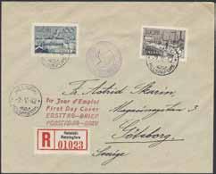 30 71 263, 264 FDC, 1942 Different designs 50 Mk lilac-grey and 100 Mk grey-blue on registered FDC to