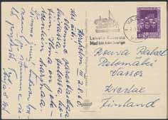 Finnish circle cancellations HELSINKI HELSINGFORS SAAP.ULK. ANK. UTR. 12 6.11.61 and 12 20.9.