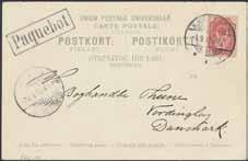 Excellent quality. 70 192 FINLAND-DENMARK. Danish FRA FINLAND cancellation on postal stationary 4 kopek with rings sent to Algeria.