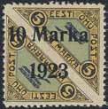 Estonia 224 226 223 Prephilately cover with content sent to Pernau 1850. * 50 224 43A 1923 Air Mail 10 M on 5+5 M perf 11½. Signed Bühler BPP. EUR 1500 éé 200 225 113-19 1936-40 President Päts (15).