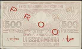 Banknotes, Estonia 245 246 248 247 245 Pick 49ds 500 marka 1919.