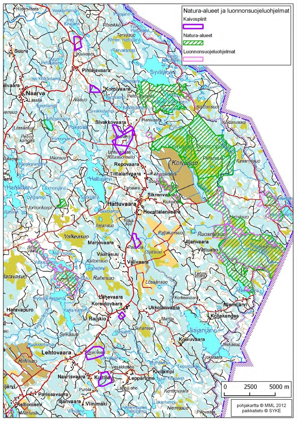 174 / 308 Harjujensuojeluohjelmaan kuuluvista Ilomantsin kunnan alueella sijaitsevista harjualueista lähimpänä Karjalan kultalinjan hankealueita on Valkeajärven