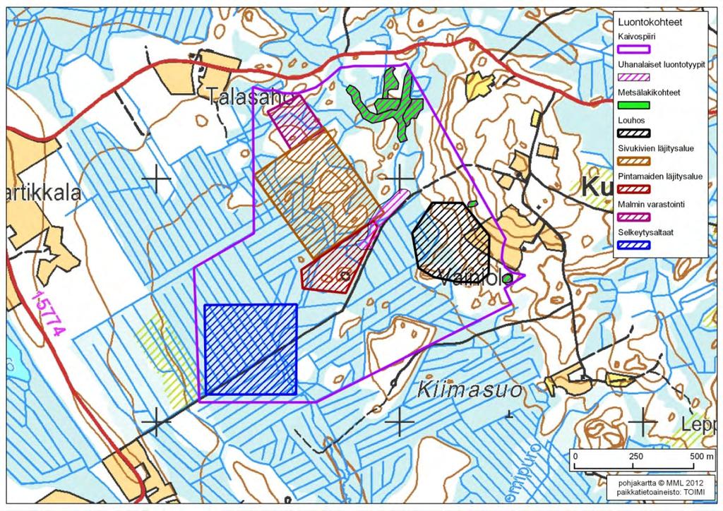 193 / 308 Esiselvityksen perusteella kohteen linnustollisesti merkittävä elinympäristö sijoittuu pohjoisosan puron varrelle. Näillä alueilla on tehty hiljattain alispuuston raivauksia.