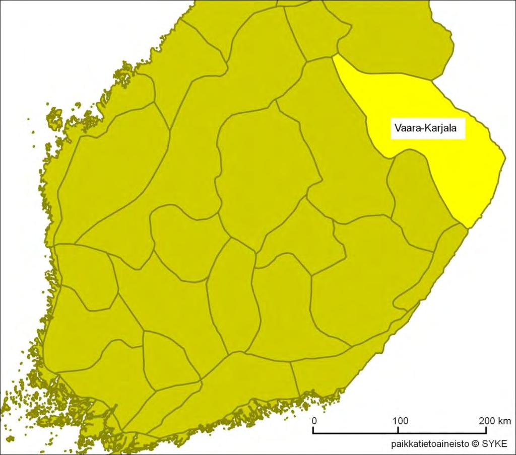 217 / 308 Kuva 84. Vaara-Karjalan maisemamaakunnan sijainti. 16.1.5 Topografia Karjalan kultalinjan kaivoshankealueet sijoittuvat Järvi-Suomen kielekevirran reunan itäpuolelle.