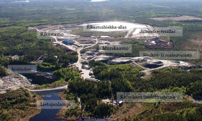 22 / 308 Karjalan kultalinjan keskivaiheilla sijaitsee Endomines Oy:n omistama kultakaivos ja vuonna 2011 käynnistynyt kultamalmin rikastamo.