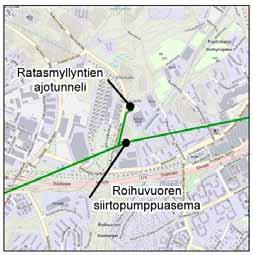 86 Ratasmyllyntien ajotunneli (pelastautumistie) ja Roihuvuoren siirtopumppuasema Ratasmyllyntien ajotunneli ja Roihuvuoren siirtopumppuasema sijaitsevat Ratasmyllyntien varrella olevalla