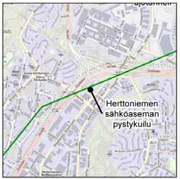 Sisäänajo tunneliin on urheilutoimintaa palvelevien kortteleiden alueelta. Ympäristö on liikerakentamisen ja urheilualueiden korttelialueita. Hyvin lähellä etelässä on metroraiteet ja Itäväylä.