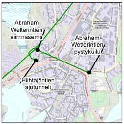 87 Abraham Wetterintien siirrinasema ja pystykuilu sekä Hiihtäjäntien ajotunneli (pelastautumistie) Siirrinasema ja ajotunneli sijaitsevat Herttoniemen metroaseman läheisyydessä, Hiihtäjäntien