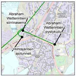 87 Abraham Wetterintien siirrinasema ja pystykuilu sekä Hiihtäjäntien ajotunneli (pelastautumistie) Siirrinasema ja ajotunneli sijaitsevat Herttoniemen metroaseman läheisyydessä, Hiihtäjäntien