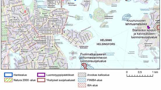 9 Luonnonsuojelu Hanasaaren voimalaitosalueen välittömässä läheisyydessä ei sijaitse luonnonsuojelualueita, lähin kohde ovat Norppa- ja Kuutti-luodot (YSA013472) noin 1,3 kilometrin etäisyydellä