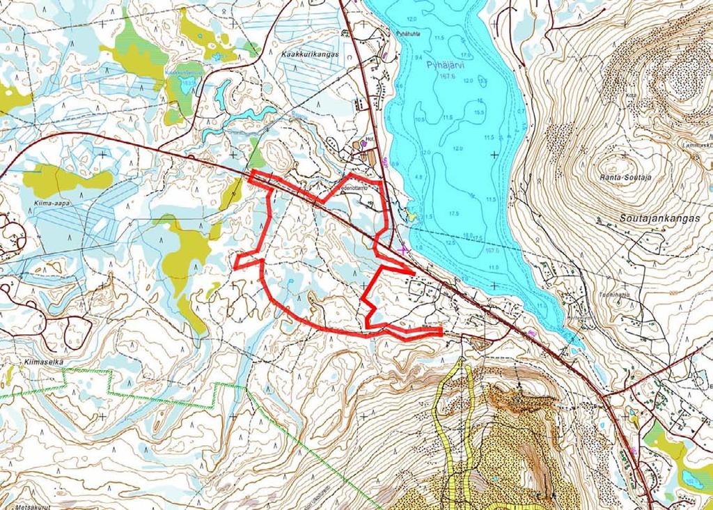 Nykytilanne Asemakaava-alue sijoittuu Pyhäjärven länsipuolelle Luostontien (maantie 962) molemmin puolin. Alue on rakentamatonta ja Luostontietä lukuun ottamatta luonnontilassa.