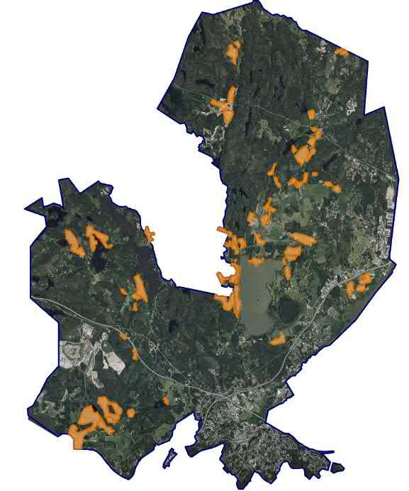 Voimassa olevien yleiskaavojen AT-alueet Espoon pohjois- ja keskiosien yleiskaava-alueelle sijoittuu 6,7 km2 voimassa olevien yleiskaavojen kyläalueita.