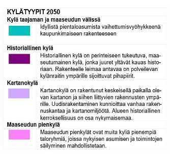 Yleiskaavan kyläalueet KYLÄTYYPIT 2050 / KYLÄVYÖHYKKEET Espoon pohjois- ja keskiosien yleiskaavan alueella on eri-ikäisiä ja eri lähtökohdista muodostuneita kyliä.