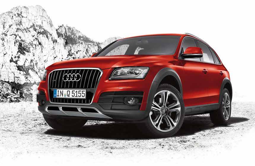 Musta Optiikka - paketin lukuisat yksityiskohdat korostavat Audi Q5:n erottuvaa muotoilua ja tuovat sen monipuolisen luonteen esiin. Audi exclusive Offroad design -paketti. Erottuvat yksityiskohdat.