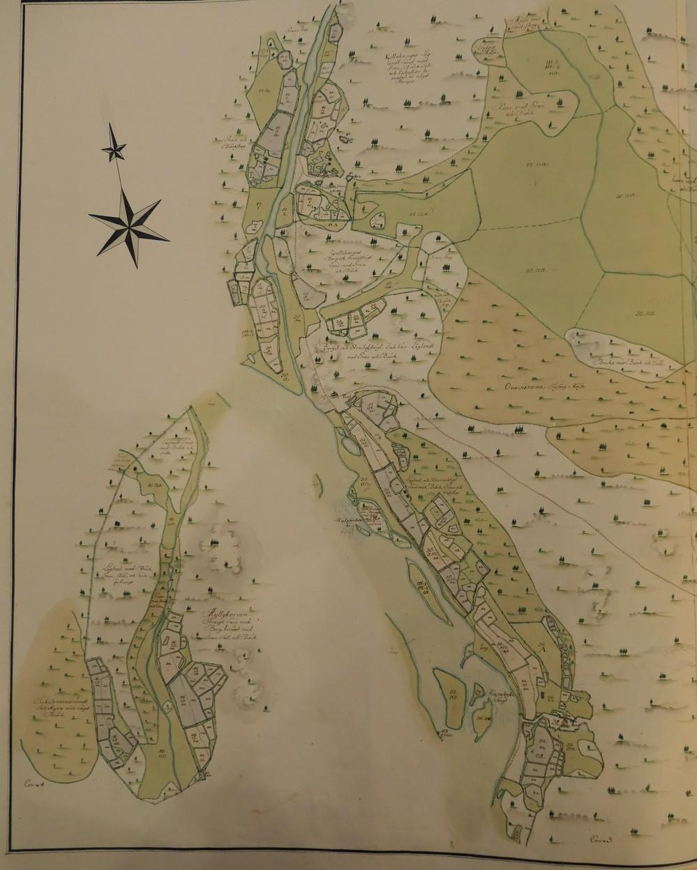 26 Ote vuoden 1751 isonjaon kartasta. Joen itärannalle on merkitty Pudas, missä oli talo ja torppa, Halunen ja Haapakoski.