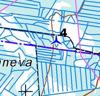 Turbiinipaikka 4 Kasvillisuuskuvaus: Puolukkatyypin (VT) kuivahkon kankaan 2. kehitysluokan männikköä, jossa puuston pituus on 6 9 metriä.