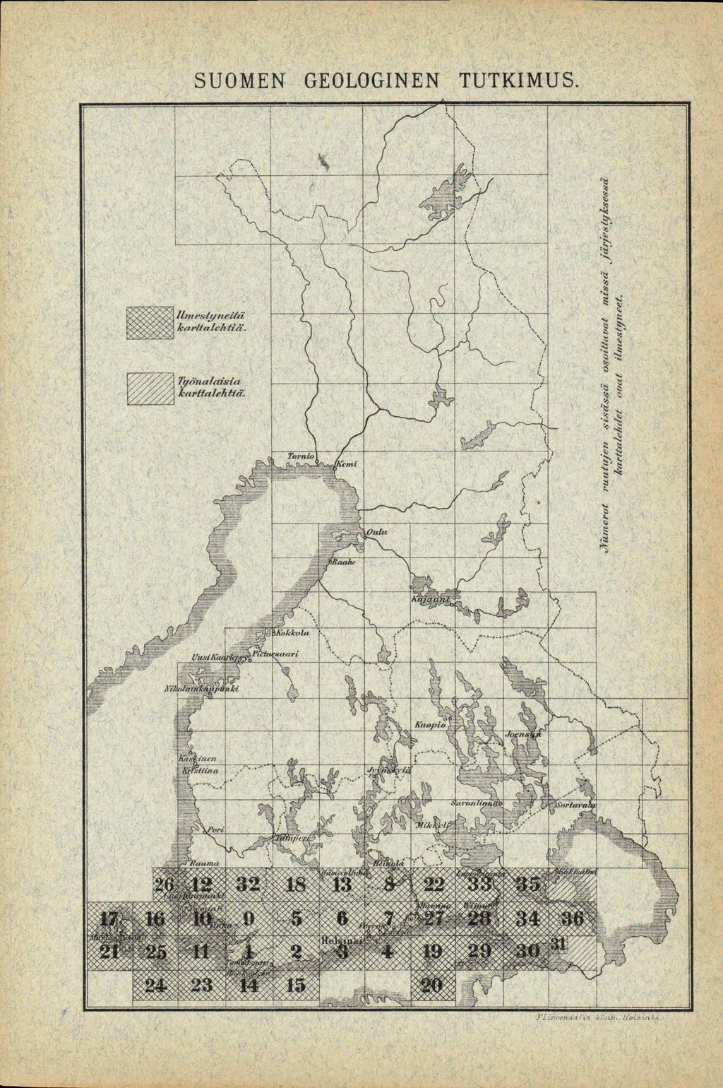 SUOMEN GEOLOGINEN TUTKIMUS. Ilm esti/nei/t'i ka rtta lehtiä.