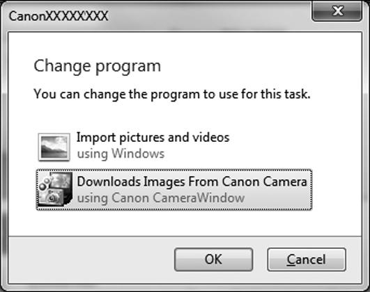 Mukana toimitettu ohjelmisto, oppaat Valitse [Downloads Images From Canon Camera using Canon CameraWindow/Lataa