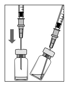 Noudata seuraavia ohjeita valmistaessasi Lucentis-valmistetta annettavaksi silmän lasiaiseen. 1. Desinfioi injektiopullon kumitulpan ulkopinta ennen kuin vedät valmistetta injektiopullosta ruiskuun.
