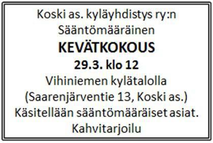 KOTISEUTUMME ENNEN JA NYT KESÄLLÄ YSIKOLME Arvoisa Kosken Kaiun Lukija. Tehda a npa pieni aika matka menneisyyteen. Eleta a n vuotta. Tarkemmin sanottuna kesa kuun alkua.