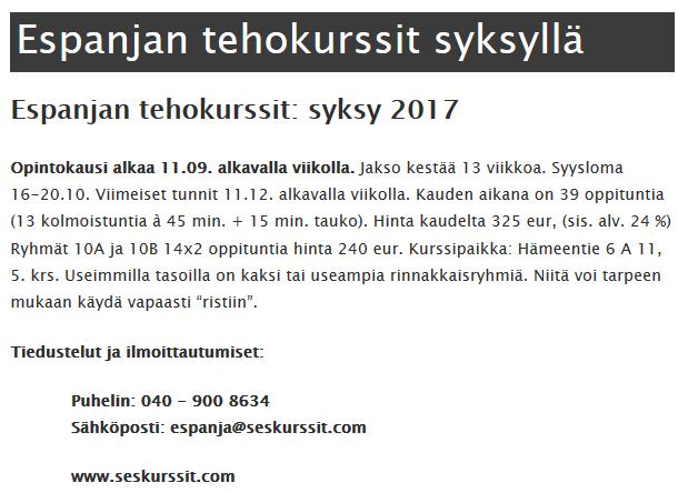 kielikurssit alkoivat 20.1.