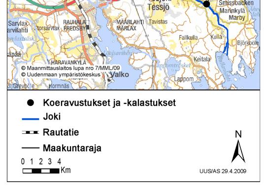 Tutkimuksista vuosina 2000 2004 on tehty raportti (Lempinen & Lepänaho 2005). Myös saalistiedustelusta on valmistunut raportti (Haikonen 2007). Kuva 4.