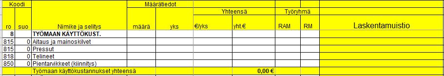 21 (26) Taulukko 9. Littera 7, Konetekniset työt Sähkötyöt tekee sähköurakoitsija, jolta on saatu ennakkohinta. Urakkahinta on sitova ja sisältää tämän hankkeen sähkötyöt.