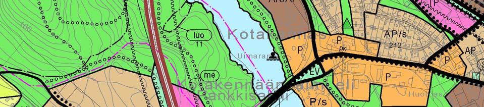 Suunnittelualueen likimääräinen sijainti osoitettu sinisellä nuolella.