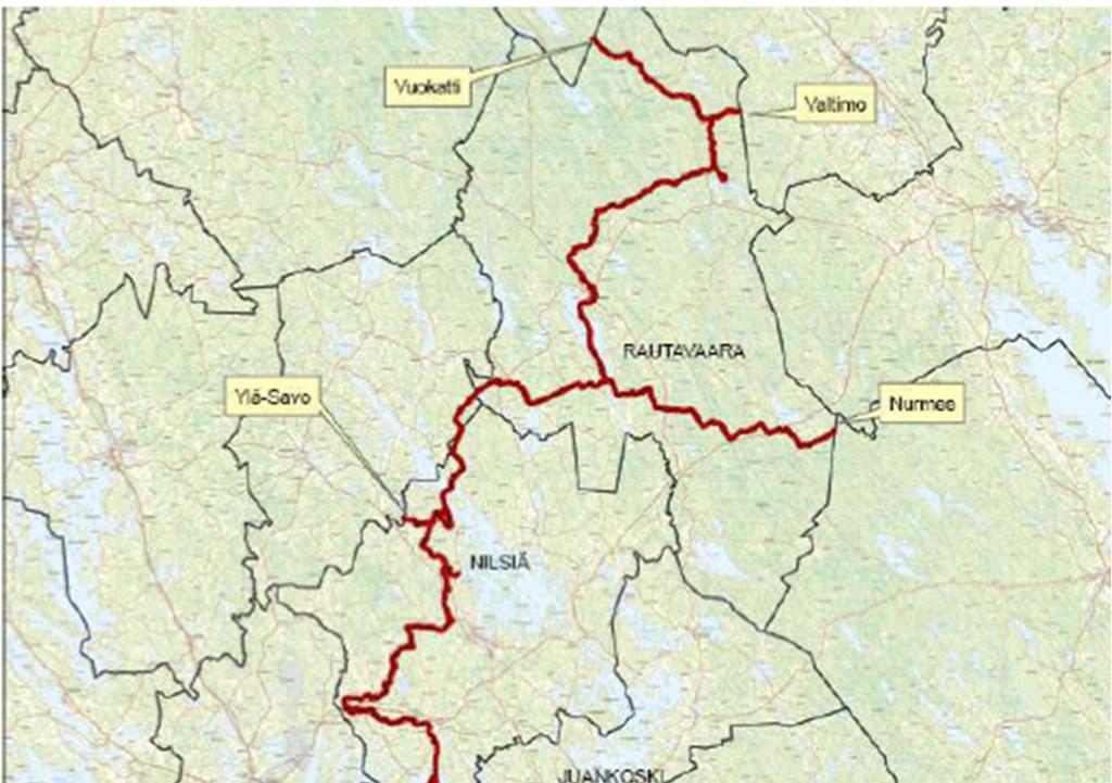 Kuopion kaupunki 2 (9) mia 182 km. Uusia reittisuunnitelmia saatiin laadittua Kuopion ja Siilinjärven alueille 172 km. Luettelo em. kohteista on liitteessä 2).