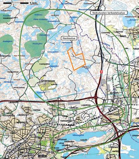 5.3 Vaikutusalueen rajaus Välittömät vaikutukset, kuten melu, pöly, liikenne, kohdistuvat hankealueen lähiympäristöön ml. kuljetusreitit.