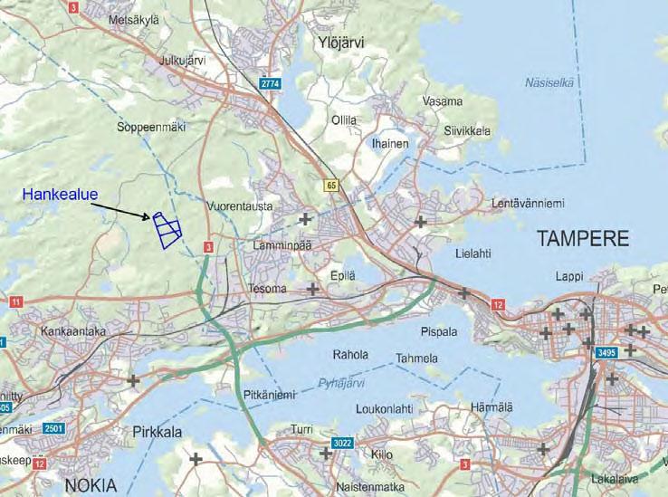 TIIVISTELMÄ Hanke NCC Roads Oy:n hankkeena on kalliokiviaineksen otto ja murskaus, kiinteän asfalttiaseman sijoittaminen sekä ylijäämälouheen ja asfalttijätteen vastaanotto ja käsittely Nokian