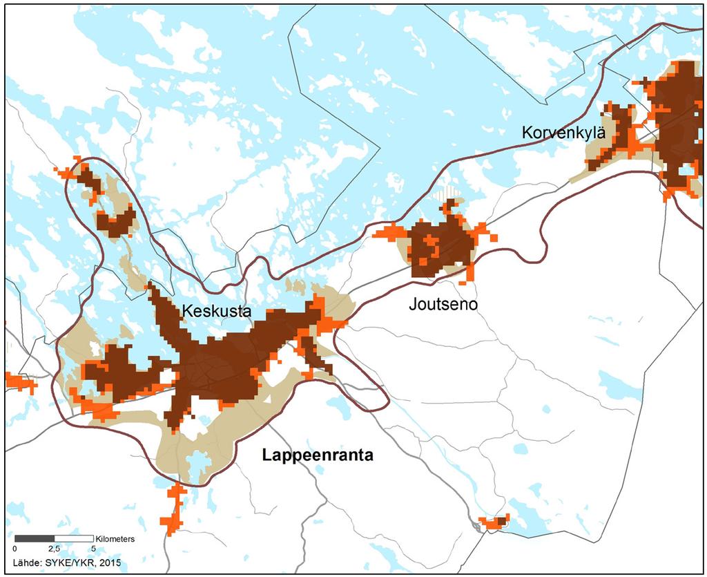 alueeseen. Imatralla Mansikkalan ja Imatrankosken nykyisten keskustojen osalta tavoitellaan niiden kuroutumista yhteen.