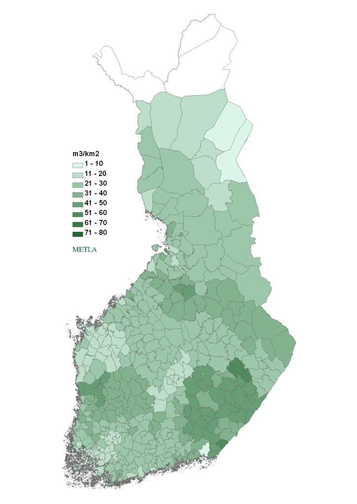 Metsähakkeen kunnittaiset potentiaalit Päätehakkuiden