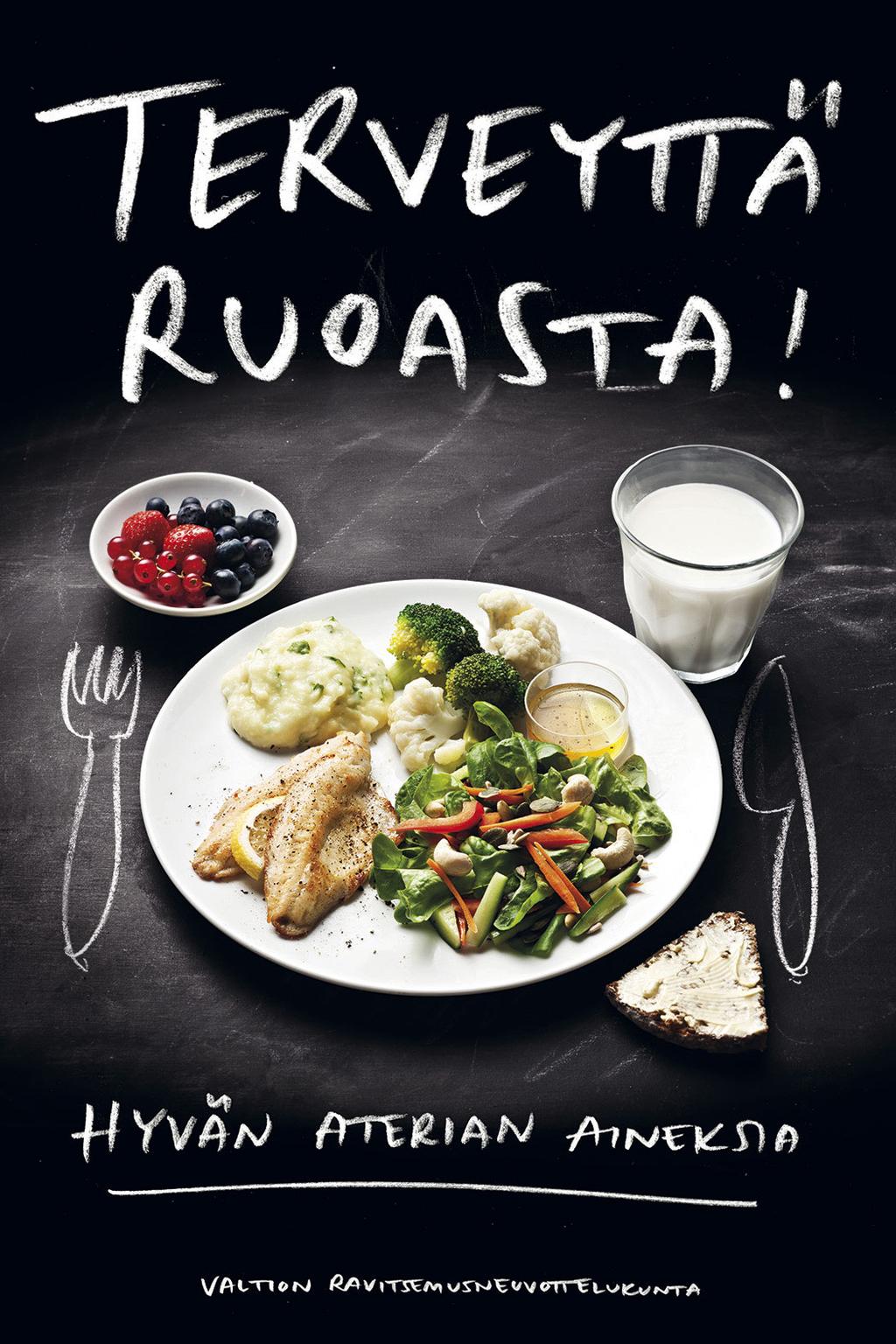 11 Lautasmallilla havainnollistetaan suositeltavaa kokonaisuutta yhdellä aterialla (kuva 2). Siitä on apua hyvän aterian koostamisessa (Ravitsemussuositukset 2014, 20.) Kuva 2.