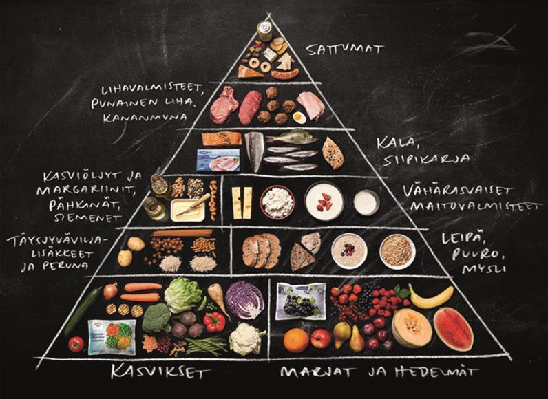 10 Ruokakolmio havainnollistaa päivittäistä ruoanvalintaa.