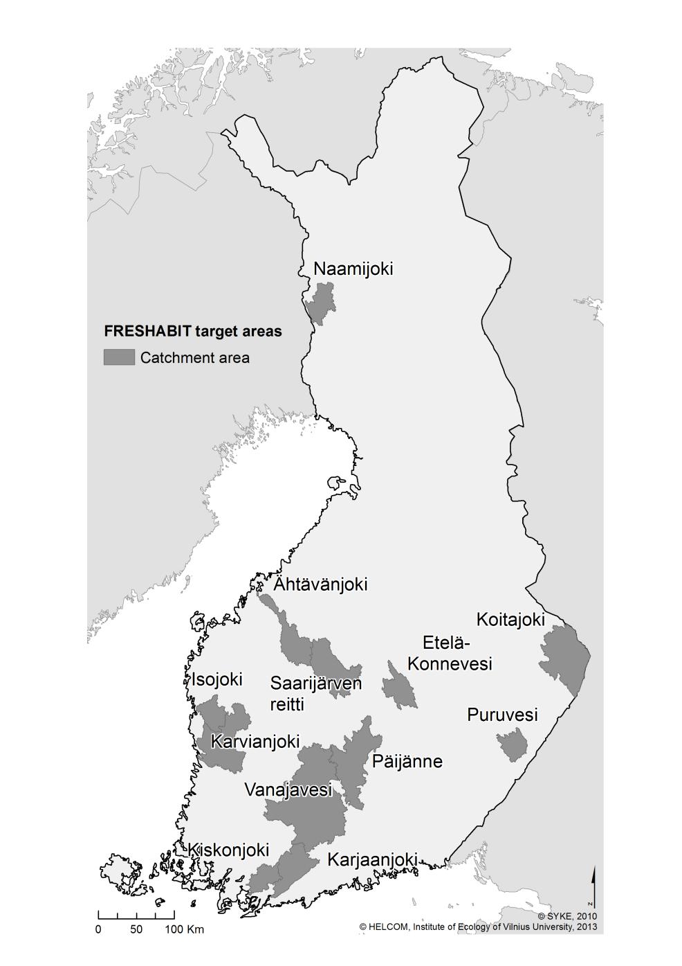 KOHDEALUEET Vaikutukset kohdistuvat Natura-alueisiin tai direktiivilajeihin (raakku) 4 järvikohdetta (ml.