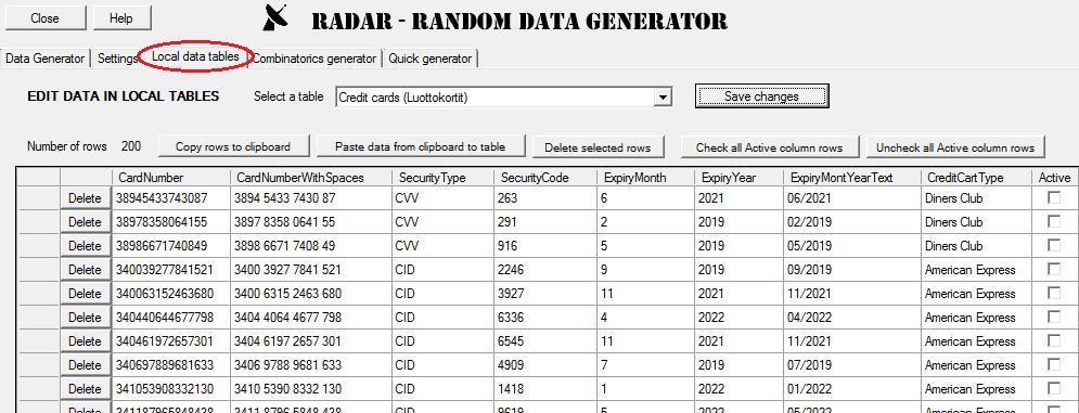 PAIKALLISET DATATAULUT Radarissa on