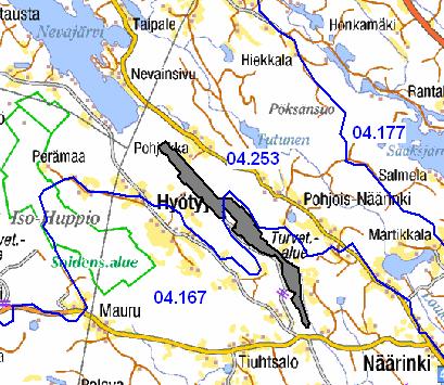 68 7.5 Karjalansuo 7.5.1 Tutkimusalue Karjalansuon turvetuotantoalue sijaitsee Juvan kirkonkylästä länteen noin 16 km, Hyötyyn ja Nääringin kylissä (pkl 3231 7, 8, 1).