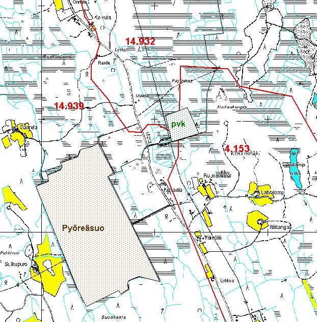 78 Kuva 26. Pyöreäsuo Tutkimusalue kuuluu Kyyveden lähialueeseen (14.932). Kyyveden lähialueen pinta-ala on 63.25 km 2 ja järvisyys 24.3 %. Pyöreäsuon tuotantoala 85.3 ha on.