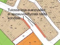 Sammonojan tien varteen on tulossa linja-autopysäkit oheisen kuvan mukaiselle alueelle. Näiltä kohdilta ei saa järjestää ajoneuvoliittymää. Alueelle ei ole saatavilla kaukolämpöä eikä maakaasua.