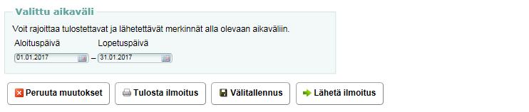 Voit tulostaa tuntisuunnitelman työntekijälle Voit täyttää tuntiilmoitusta useammassa erässä tekemällä välitallennuksen Voit lähettää tuntiilmoituksen