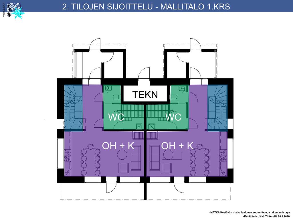 Koska rakennus muutettiin kaksikerroksiseksi, muuttuivat asuntojen pohjapiirrokset.