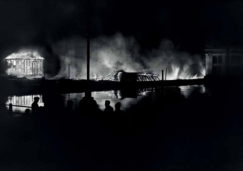Varkauden saha tulessa Varkauden valloituksen yönä 21.2.1918.