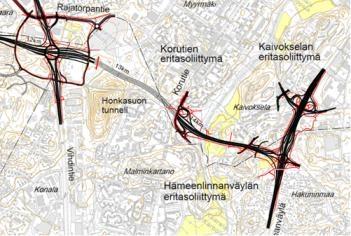 Helsingin kaupunki Esityslista 24/2012 3 (7) Suunnitelma Ote Kehä II:n jatkeen yleissuunnitelman yleiskartasta.